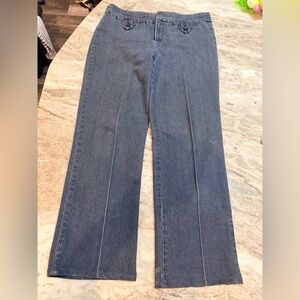 Khaks & Co Studio Wide Leg Jeans Size 12 Blue Stretch Trouser Fit